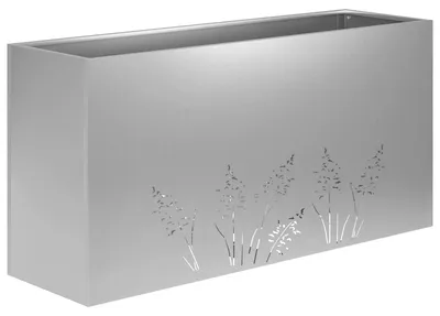 Obrázok produktu pre vidaXL Záhradný kvetináč, strieborná farba, 100 x 20 x 49 cm, pozinkovaná oceľ