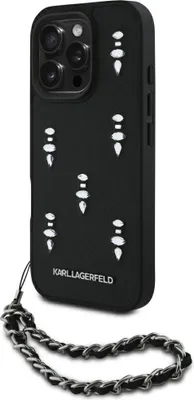 Produktbild von Karl Lagerfeld Saffiano Crystals Chain Iphone 16 Pro Handyhülle    One Size