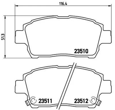 Produktbild von Brembo Bremsbelagsatz, Scheibenbremse Vorderachse P 83 051
