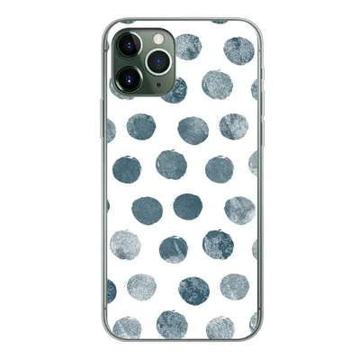 Produktbild von MuchoWow® Handyhülle Schutzhülle Hülle für iPhone 11 Pro Polka dots - Grau - Weiß Silikon Softcase Handy Hülle - Handy