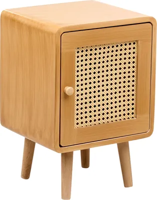 Zdjęcie produktu dla BELIANI Szafka nocna jasnobrązowa płyta MDF rattanowy front stolik nocny w stylu boho