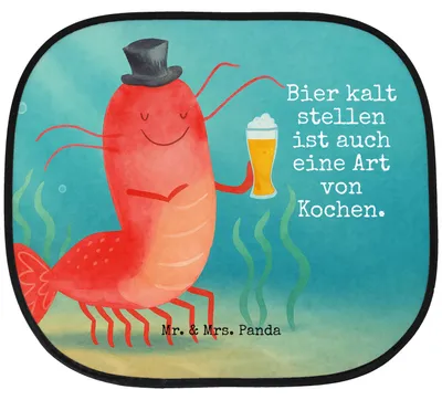 Produktbild von Mr. & Mrs. Panda Autoscheiben Sonnenschutz Hummer Weizen Design - Weiß - Geschenk, Kneipe, Auto, Garnelen, Kochen, Wirtschaft, Bier, Fenster, Gasthaus, blendschutz, Meer