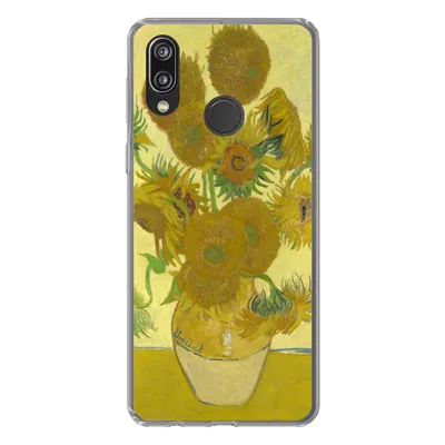 Produktbild von MuchoWow® Handyhülle Schutzhülle Hülle für Huawei P20 Lite (2020) Sonnenblumen - Vincent van Gogh Silikon Softcase Handy Hülle - Kartenhalter