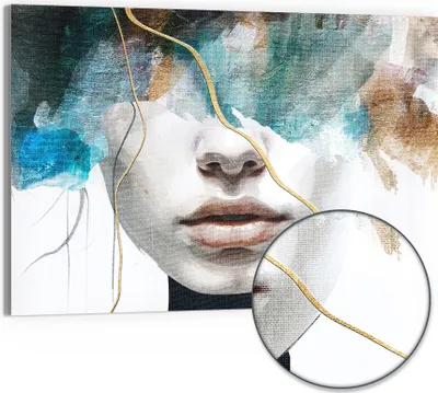 Produktbild von DEQORI Hybrid Leinwand Bild 90x60 cm 'Gefühlswirbel' Wandbild Glas flach modern