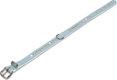 Image de Nobby collier "Crystal" une rangée 32 cm (23-28 cm), 12/14 mm bleu clair / blanc