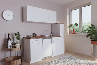 Produktbild von Küche Miniküche Singleküche Küchenzeile Küchenblock Weiß Luis 180 cm Respekta