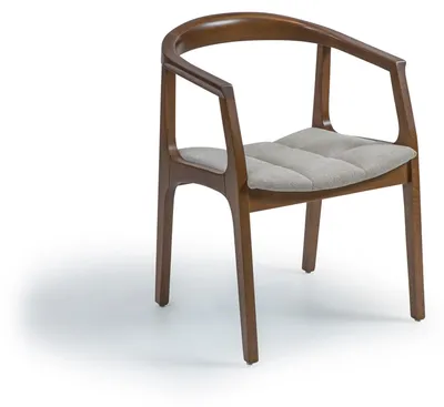 Immagine prodotto di Sedia marrone con braccioli sala da pranzo moderna sedia in legno arredamento design