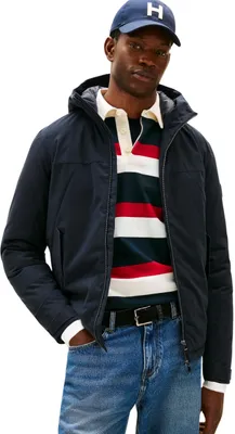 Produktbild von Tommy Hilfiger Herren Übergangsjacke Short Padded mit Kapuze, Blau (Desert Sky),