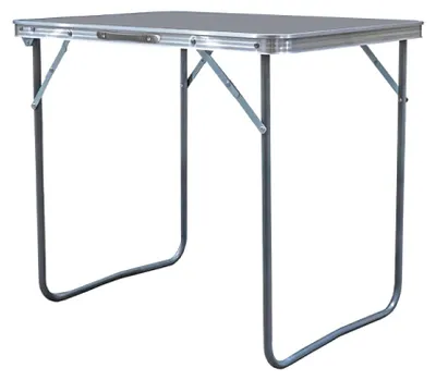 Produktbild von Aga Campingtisch klappbar Gartentisch 70x50x60 cm – Aluminium-Klapptisch mit MDF-Platte & Tragegriff – stabil, wetterfest & kompakt – für Camping, Garten & Reisen Grau