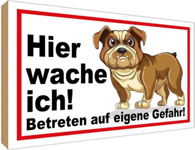 Produktbild von vianmo Holzschild 30x40 cm Hier wache ich Hunde Tier Haustier