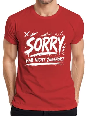 Obrázek produktu pro Omlouvám se, neposlouchal jsem. Vtipné. Sarkastické. Výroky. Humor. Zábavné. Pánské tričko, červené, velikost S