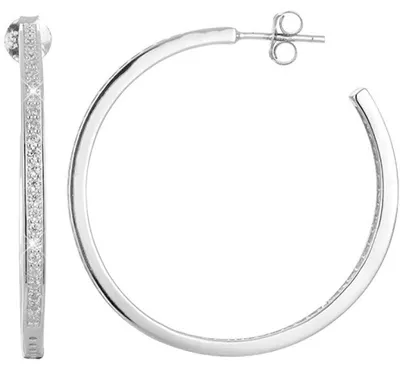 Immagine prodotto di Orecchini in argento a cerchio con cristalli AGUP1181