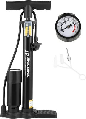 Obrázek produktu pro Podlahová pumpa, 160 PSI - s manometrem - 45 cm
