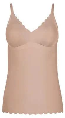 Produktbild von SKINY Damen Spaghetti-Shirt - Sensation, Top, V-Ausschnitt, Pads, Mikrofaser Beige S