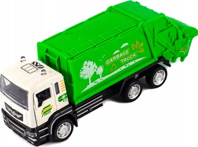 Produktbild von Müllwagen Spielzeugauto Metall - Müllabfuhr LKW mit Rückzug - Robustes Modellfahrzeug