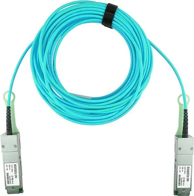 Produktbild von BlueOptics Q28-AOC-5M-QL-BO Glasfaserkabel QSFP28 OM3 Aqua-Farbe (Q28-AOC-5M-QL-BO)