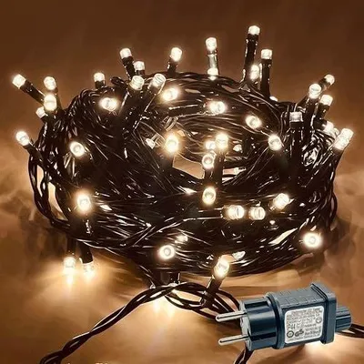 Zdjęcie produktu dla Łańcuch świetlny LED 25M 200 diod ciepła biel IP44 timer 8 trybów na zewnąt