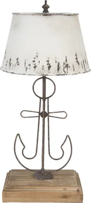 Obrázek produktu pro Stolní lampa Clayre & Eef Ø 35x79 cm Béžová hnědá dřevo