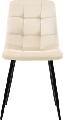 Produktbild von Flieks Essgruppe Esstisch mit 4 Esszimmerstuhl, Sitzgruppe Küchentischset 5tlg., Küchentisch mit 4 Esszimmerstuhl, Stuhl mit Samtbezug, Beige Schwarz