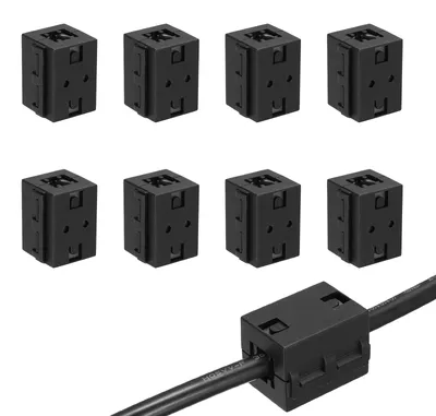 Ferrit-Ringkerne 8 Stück, 10 mm Innendurchmesser, schwarz, quadratisch