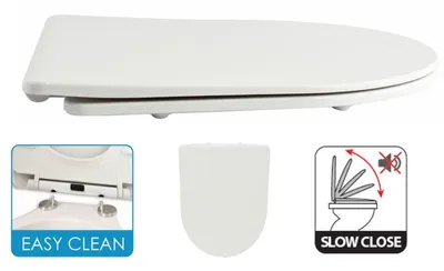 Obrázek produktu pro MSV "Slim" WC sedátko Duroplast s mechanismem jemného zavírání a odnímatelné pro čištění stisknutím tlačítka v bílé barvě - Easy Fix Clip System