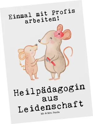 Produktbild von Mr. & Mrs. Panda Postkarte Heilpädagogin Leidenschaft - Weiß - Geschenk, Ausbildung, bildkarte, Postkarten, Studium, Lustig, Grußkarte, Heilpädagogik, Ansichtskarte