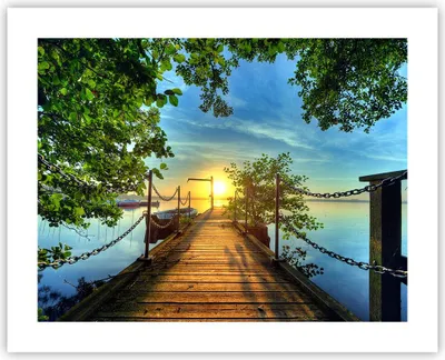 Produktbild von Poster - Poster ohne Rahmen - See Sonnenuntergang Boot Landschaft - 50x40 cm - Wand Bild - Wanddeko - Wandbilder - Kunstposter - Wandposter - Bilder - Kunstdruck - Wandbild - P2XAA50x40-2573