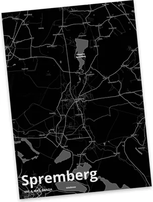 Produktbild von Mr. & Mrs. Panda Postkarte Spremberg - Geschenk, Ansichtskarten, Stadt, Dorf Karte Landkarte Map Stadtplan, Ansichtskarte, Postkarten, bildkarte, Grußkarte