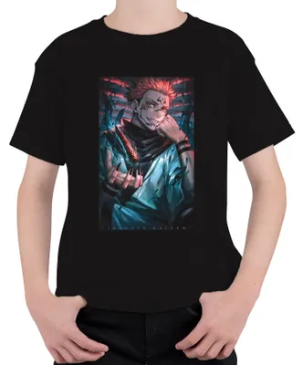 Productafbeelding van Jujutsu Kaisen, Sukuna, Demonenkoning, Vuurklauw, Anime, Cadeau, Uni, Kinder T-shirt, Zwart, Maat 152