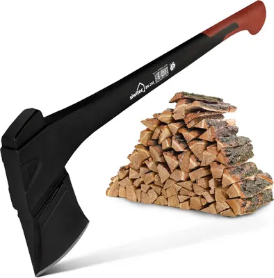 Produktbild von siwitec Nylonaxt, 2500 Gramm Kopfgewicht inkl Schnittschutz, Spaltaxt Holz Beil, Axt Kunststoffgriff