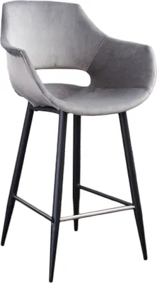 Produktbild von KAWOLA Barhocker ZAJA Barstuhl Sitzhöhe 76 cm Velvet grau