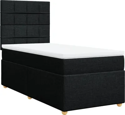 Produktbild von vidaXL Boxspringbett mit Matratze Schwarz 90x190 cm Stoff