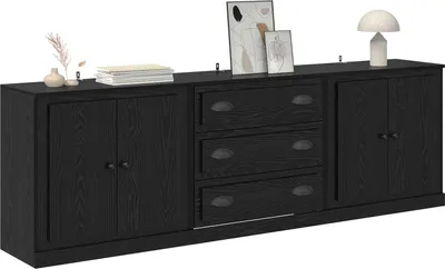 Produktbild von vidaXL Sideboards 3 pcs Schwarze Eiche 210 x 35,5 x 67,5 cm