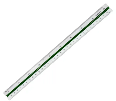 Produktbild von Graphoplex Dreikantmaßstab, zum Abbilden, 1:100 bis 1:500, 30 cm
