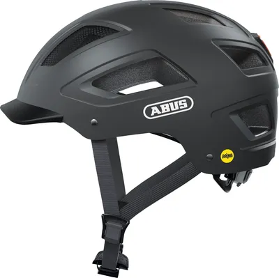 Produktbild von ABUS Stadthelm Hyban 2.0 MIPS - Fahrradhelm mit Rücklicht, ABS-Hartschale, Aufprallschutz - für Damen und Herren - Titan Matt, Größe L (56-61 cm)