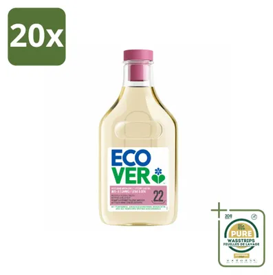 Produktbild von 20 x Ecover Feinwaschmittel Wolle & Feines - Wasserlilie & Honigmelone - 1 Liter - Vorratspackung - 20 Stücke