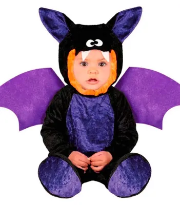 Produktbild von FIESTAS GUIRCA, Baby Fledermaus Kostüm - Flügel, Kapuze, Overall und Füße - Tierkostüme für Halloween, Karneval und Kostümpartys - Ideal