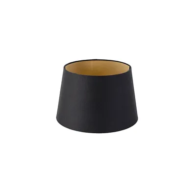 Produktbild von Baumwolllampenschirm schwarz 25/20/16 mit goldenem Interieur