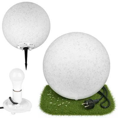 Obrázek produktu pro Venkovní zahradní lampa 230V E27 KULA 35cm kámen