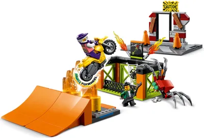 Produktbild von LEGO 60293 City Stunt-Park, Set mit Motorrad, Spinnenkäfig und Minifigur