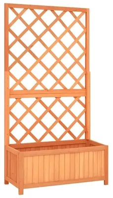 Produktbild von Brauner Pflanzkübel mit Spalier - Blumenkasten - 70 x 30 x 135 cm - Massives Tannenholz - Für Kletterpflanzen - Garten & Balkon