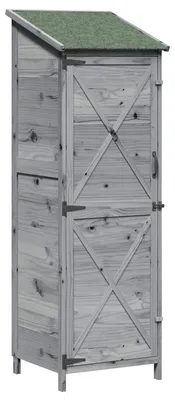 Obrázok produktu pre Záhradný prístrešok Sivá 59,5 x 56 x 176,5 cm Kompozitné drevo