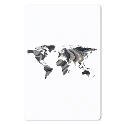 Produktbild von MuchoWow® Mauspad Mousepad Weltkarte - Farbe - Gold 40x60 cm - Mousepads - Maus Mat - Pad - Mausunterlage - Schreibtisch Accesoire