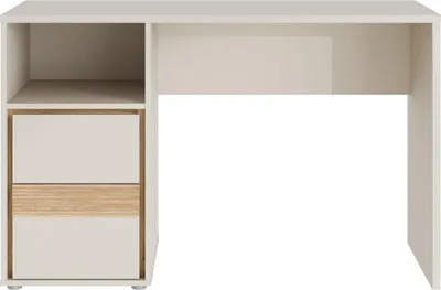 Produktbild von Schreibtisch >WEXLIN< 2 Schübe, Sand / Mauvella Eiche Nachbildung - 119,7x75,7x50,2cm (BxHxT)