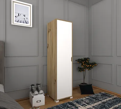 Immagine prodotto di Skye Decor, 40 cm 1600-014, legno di noce chiaro, armadio, 40 x 183 x 45 cm, 100% pannelli truciolari rivestiti in melamina