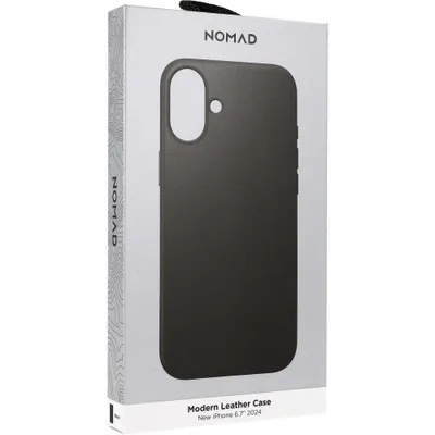 Obrázek produktu pro Nomad Modern Leather case, black - iPhone 16 Plus