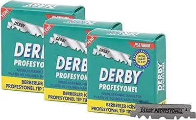 Produktbild von 3 x DERBY Professional Rasierklingen auswechselbar für Rasiermesser
