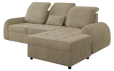 Produktbild von MIRJAN24 Ecksofa Soreno, Wohnzimmer Eckcouch mit Bettkasten und Schlaffunktion, L-Form (Farbe: Lumo 30, Seite: Rechts), KI-generiertes Bild