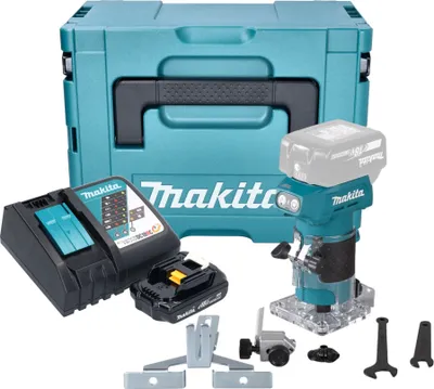Image de Makita DRT 52 RY1J Affleureuse sans fil 18 V 6 mm Brushless + 1x batterie 1,5 Ah + chargeur + Makpac