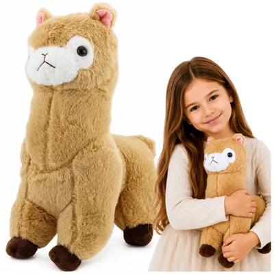Produktbild von Plüsch-Alpaka-Lama-Plüschtier, Kuscheltier, weiches Fell